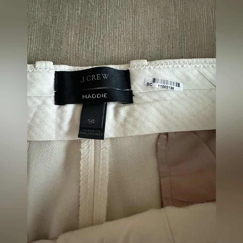 J. Crew women’s Maddie ivory wool Dress Pants 14